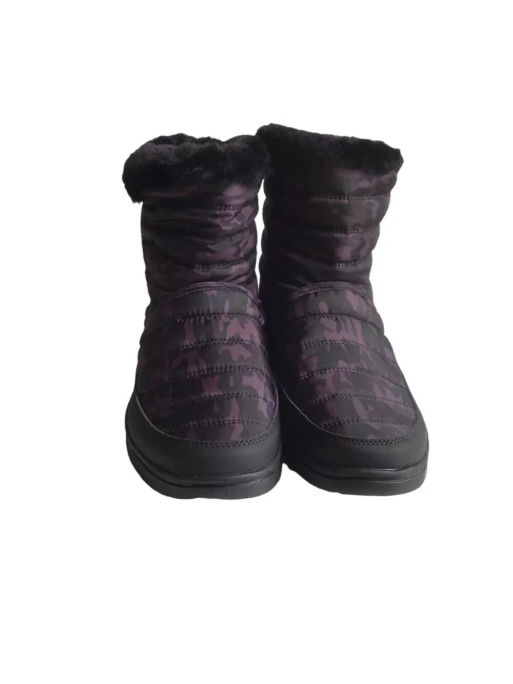 Ryke Womens Quilted Suzy Boot Camouflage Printed Lined Black Size 8M US New